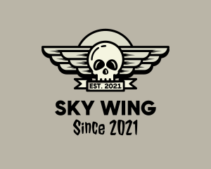 Skull Wing Badge logo