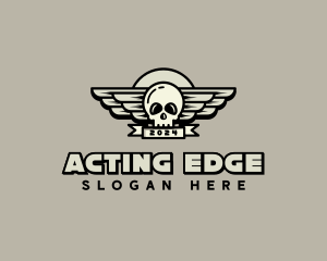 Skull Wing Biker Gang logo design