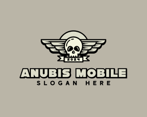 Skull Wing Biker Gang logo design