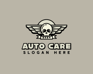 Skull Wing Biker Gang logo design