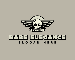 Skull Wing Biker Gang logo design