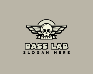 Skull Wing Biker Gang logo design