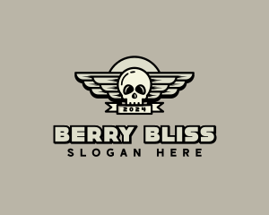 Skull Wing Biker Gang logo design