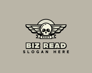 Skull Wing Biker Gang logo design