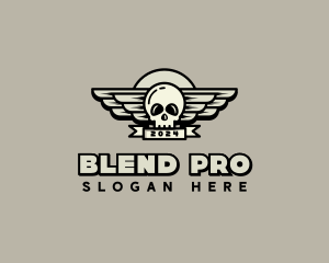 Skull Wing Biker Gang logo design