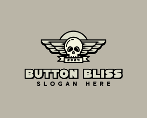 Skull Wing Biker Gang logo design