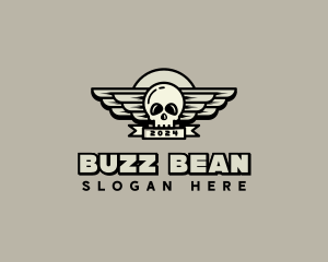 Skull Wing Biker Gang logo design