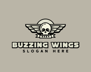 Skull Wing Biker Gang logo design