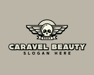 Skull Wing Biker Gang logo design