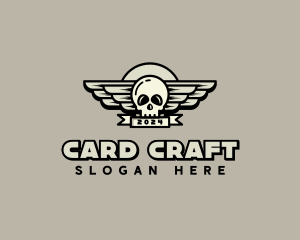 Skull Wing Biker Gang logo design