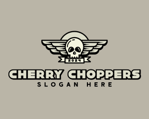 Skull Wing Biker Gang logo design