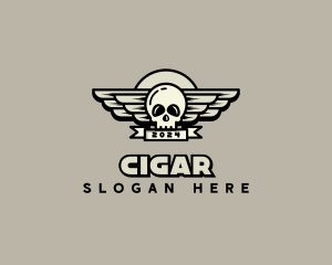 Skull Wing Biker Gang logo design