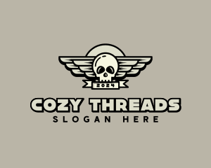 Skull Wing Biker Gang logo design