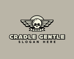 Skull Wing Biker Gang logo design