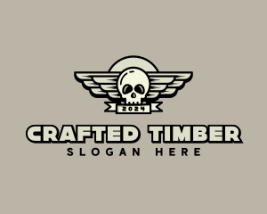 Skull Wing Biker Gang logo design