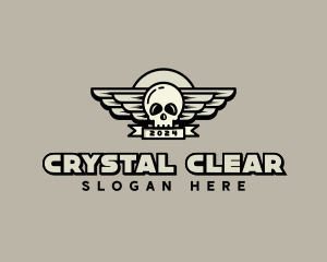 Skull Wing Biker Gang logo design