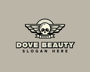 Skull Wing Biker Gang logo design