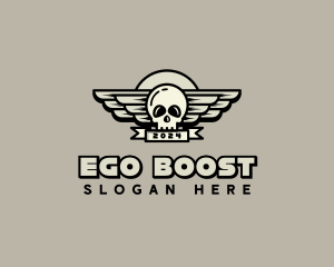 Skull Wing Biker Gang logo design