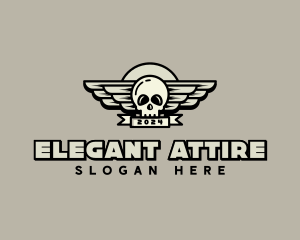 Skull Wing Biker Gang logo design