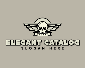 Skull Wing Biker Gang logo design