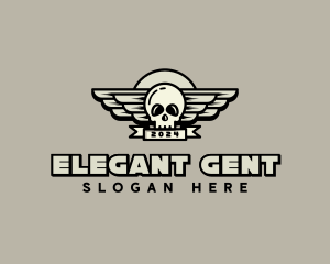 Skull Wing Biker Gang logo design