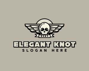 Skull Wing Biker Gang logo design