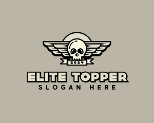 Skull Wing Biker Gang logo design