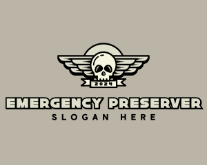 Skull Wing Biker Gang logo design