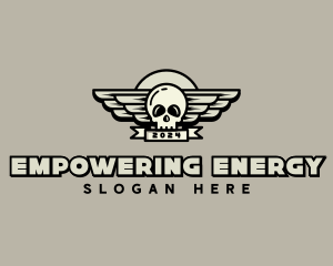 Skull Wing Biker Gang logo design