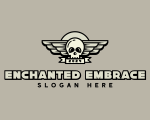 Skull Wing Biker Gang logo design