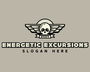 Skull Wing Biker Gang logo design