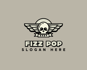 Skull Wing Biker Gang logo design