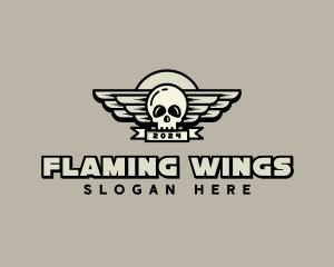 Skull Wing Biker Gang logo design