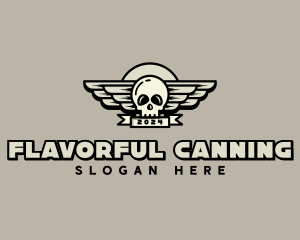 Skull Wing Biker Gang logo design