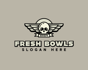 Skull Wing Biker Gang logo design