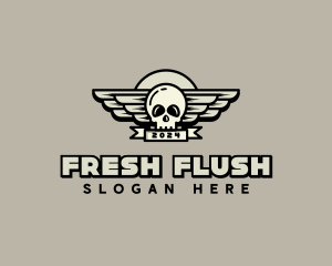 Skull Wing Biker Gang logo design