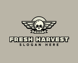 Skull Wing Biker Gang logo design