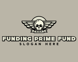 Skull Wing Biker Gang logo design