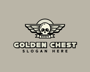 Skull Wing Biker Gang logo design