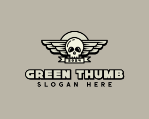 Skull Wing Biker Gang logo design