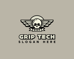 Skull Wing Biker Gang logo design