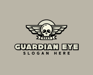 Skull Wing Biker Gang logo design