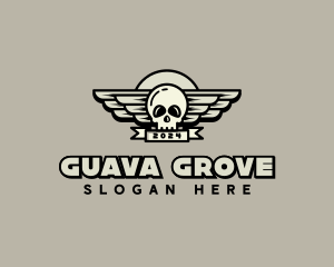 Skull Wing Biker Gang logo design