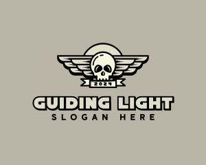 Skull Wing Biker Gang logo design