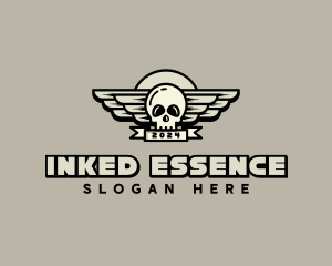 Skull Wing Biker Gang logo design