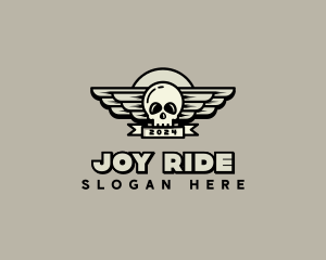 Skull Wing Biker Gang logo design