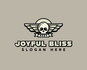 Skull Wing Biker Gang logo design