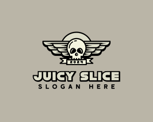 Skull Wing Biker Gang logo design