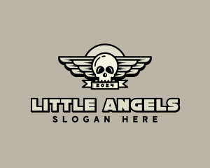 Skull Wing Biker Gang logo design