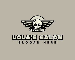 Skull Wing Biker Gang logo design